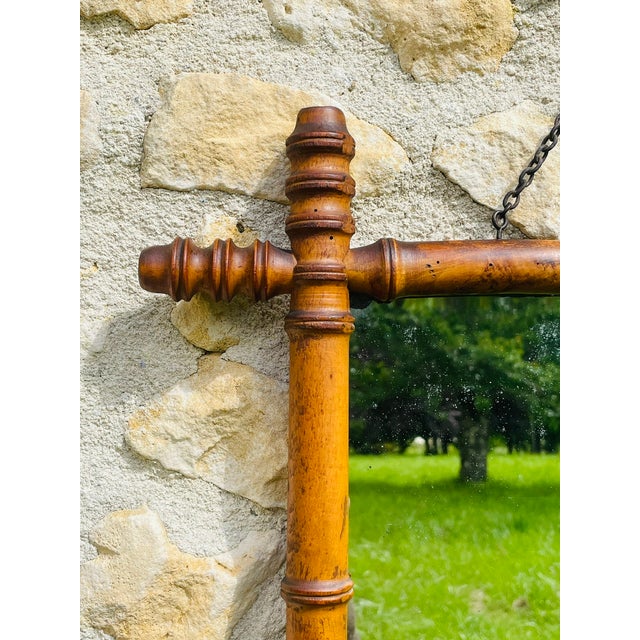 French Faux Bamboo and Turned Wood Mirror, 1900s For Sale - Image 4 of 18