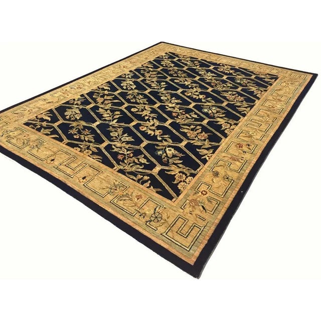 Shabby Chic Kafkaz Blue & Gold Wool Rug 9' X 11'11" Chairish