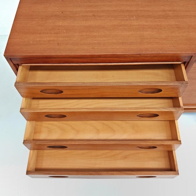 Vintage Light Wood Sideboard with Shutter attributed to Gianfranco Frattini, 1960s For Sale - Image 9 of 18