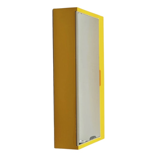 Yellow Wall Mirror Cabinet by Olaf Von Bohr for Gedy, Italy, 1970s For Sale
