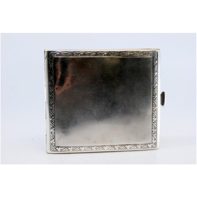 Metal Silver Cigarette Case with Surrounding Trim For Sale - Image 7 of 10