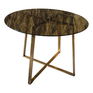 Smoked Glass Dining Table, 1990s For Sale