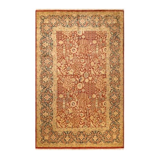 Mogul, One-of-a-Kind Hand-Knotted Area Rug in Orange, 6' 0" x 9' 6" For Sale