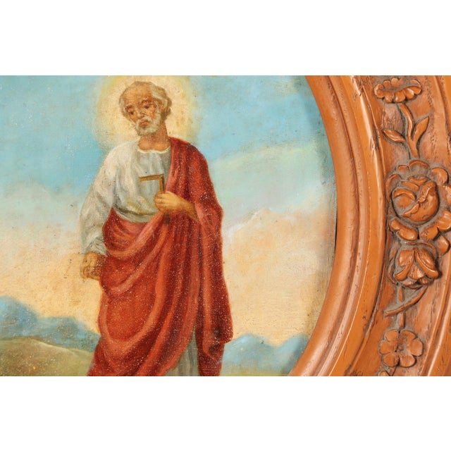 Saint Jude Tadeo, Oil on Copper, 19th Century For Sale - Image 4 of 8