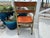Restored 1900s Antique Child's School Chair Gold Painted Metal With Red Mahogany Colored Stained Wood Seat & Back Wooden Kindergarten Chair For Sale - Image 12 of 18