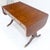Yew Wood Drop Leaves Two Drawers Low Profile Brass Feet Desk Console Table MINT For Sale - Image 14 of 18