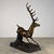 Large Bronze Stag Sculpture – Leaping Deer on Log Base, 36” H Wildlife Art For Sale - Image 9 of 13