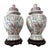 1970s Large Vintage Chinoiserie Famille Rose Export Ginger Jars With Lids on Carved Wood Base - A Pair For Sale - Image 5 of 10