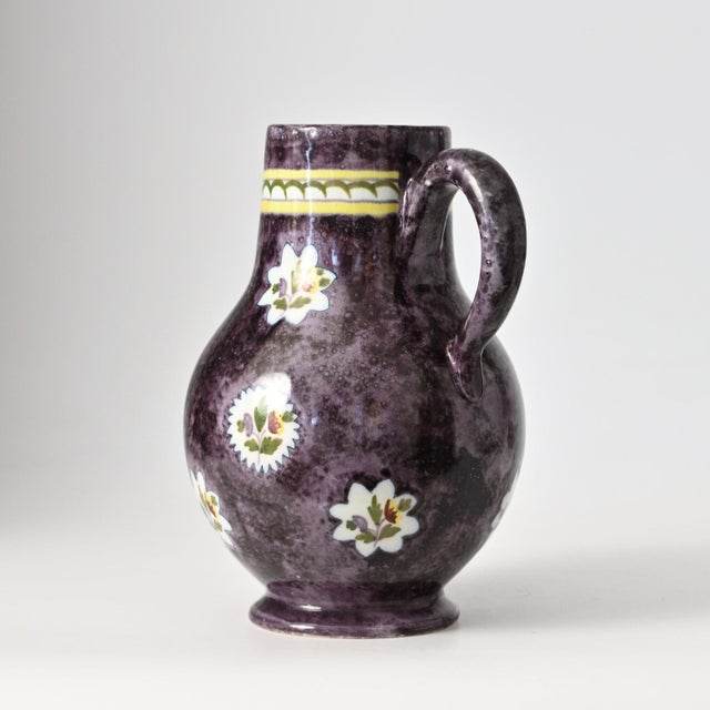 Antique Manganese Ceramic Jug from Boch Freres Keramis, 1800s For Sale - Image 6 of 15