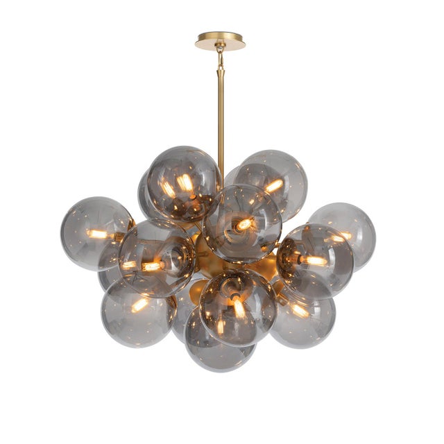 Regina Andrew Shine Globe Chandelier, Natural Brass with Smoke Glass For Sale - Image 9 of 9