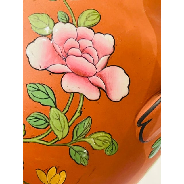 Wedgwood Wedgwood Rosso Antico Floral Enameled Terracotta Jug For Sale - Image 4 of 8