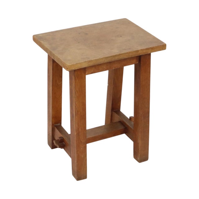 1950s Rustic Wooden Stool, Southern France, 1950s For Sale - Image 5 of 18