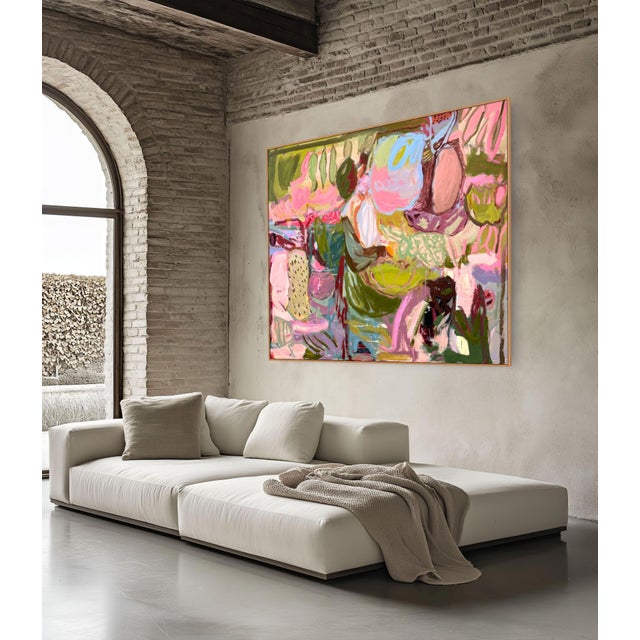 Abstract Contemporary Abstract Oil on Canvas "No Bad News Today" by Petra Schott For Sale - Image 3 of 6