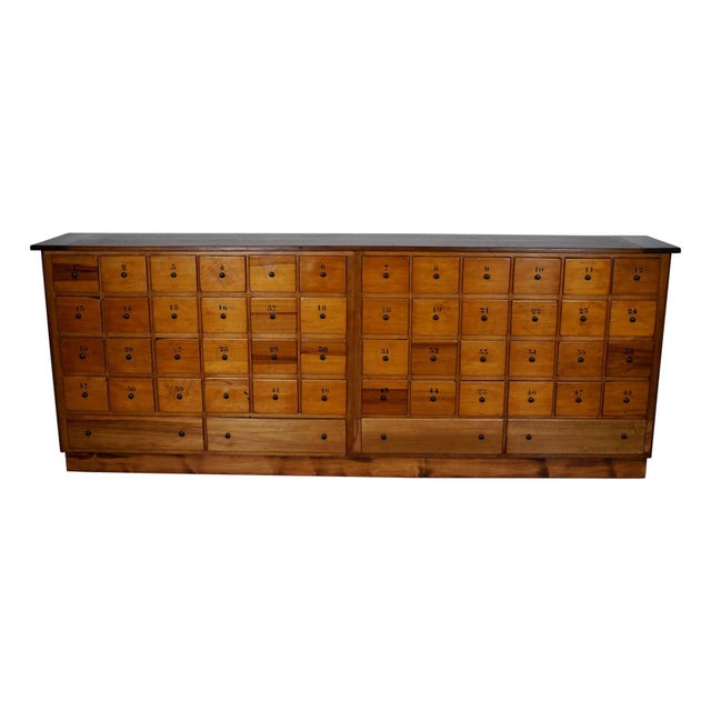 Large Mid-20th Century Dutch Industrial Beech Apothecary Cabinet For Sale - Image 18 of 18
