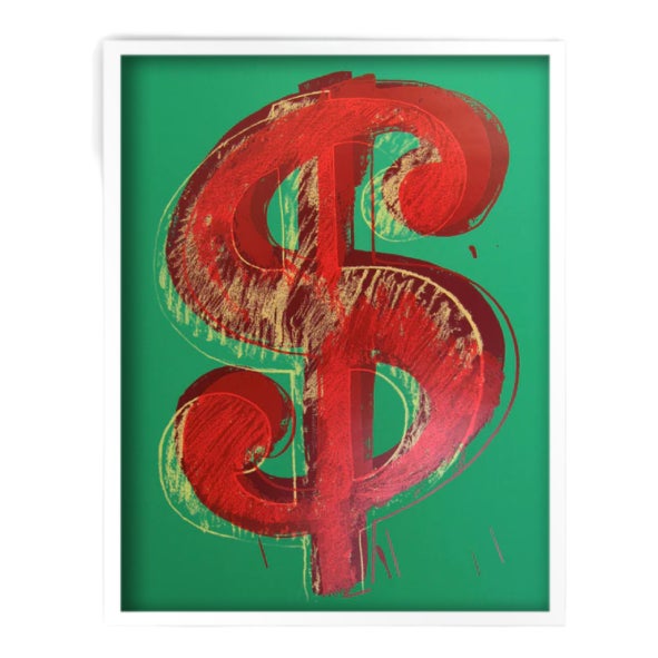 Sunday B. Morning after Andy Warhol, Dollar Green, Silkscreen Print, Framed For Sale