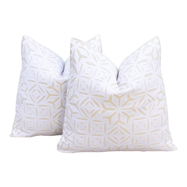 Lattice, Pair of Appliqué Pillow Covers For Sale