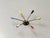 1960s Sputnik Ceiling Light with Six Brass Arms and Colored Sockets, 1960s For Sale - Image 5 of 16