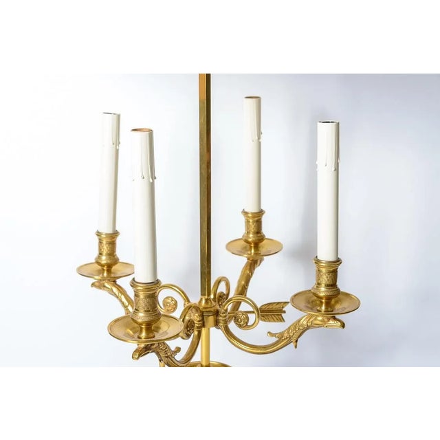 French Large Bouillotte Lamp With Black Tole Shade, 1940s For Sale In West Palm - Image 6 of 13