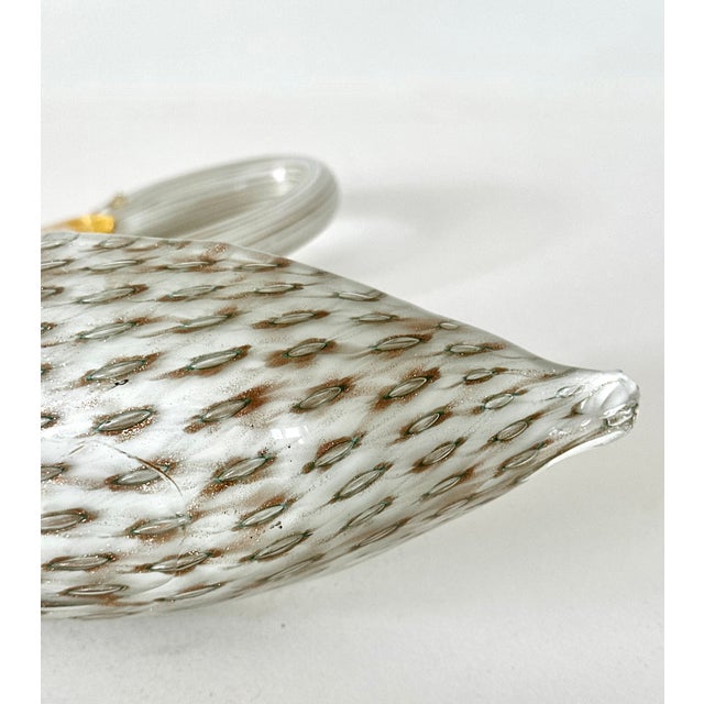 Murano Glass Swan Dish With Bullicante Inclusions For Sale - Image 15 of 15