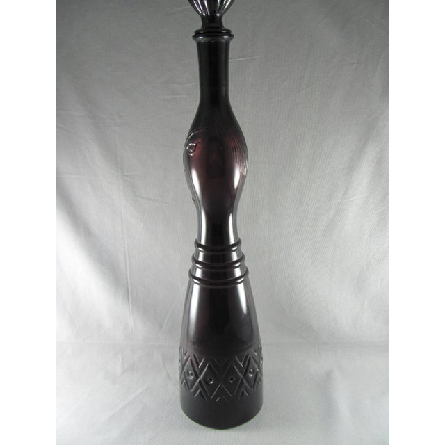 Purple Large Empoli Italian Genie Face Amethyst Art Glass Bottle Decanter For Sale - Image 8 of 13