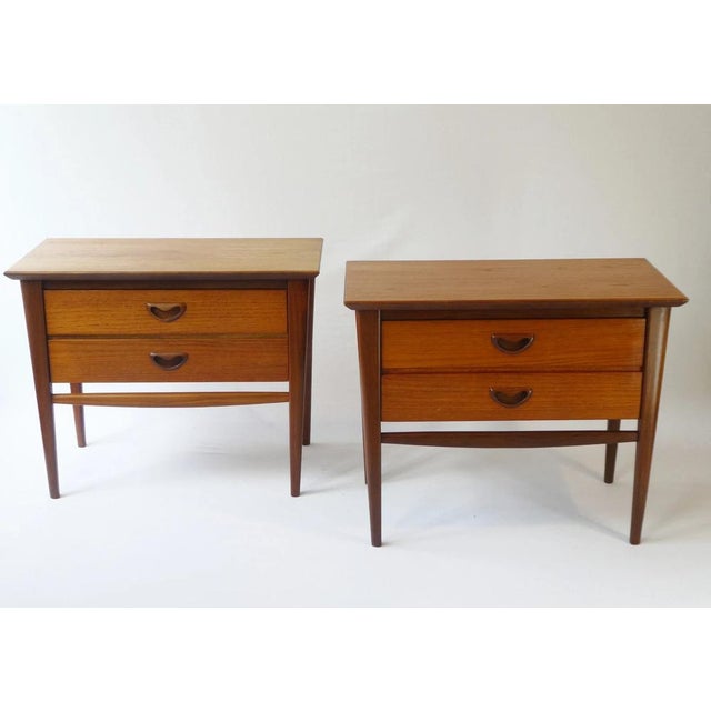 Mid-Century Scandinavian Danish Teak Nightstands, Set of 2 For Sale - Image 5 of 10