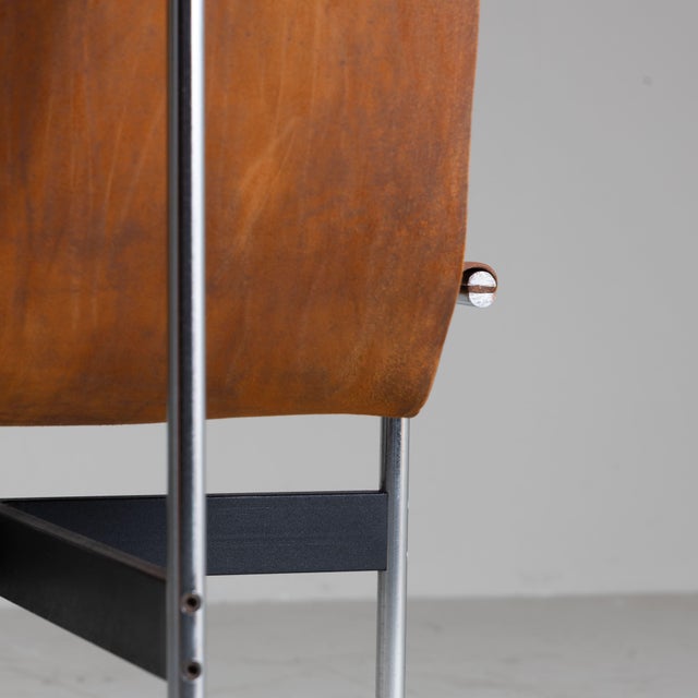 Brown T-Chair by Katavolos, Kelley and Littell for Icf De Padua, 1960s, Set of 6 For Sale - Image 8 of 14