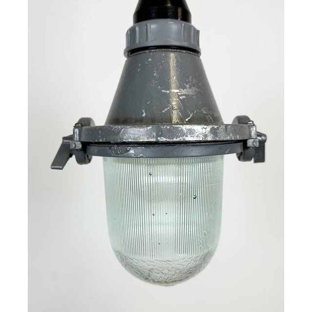 Industrial Grey Pendant Light, Former USSR, 1960s For Sale - Image 4 of 16