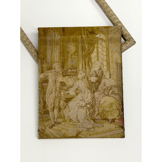 Antique Framed French Parlor Scene Tapestry For Sale - Image 4 of 9