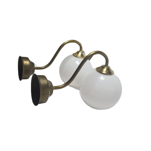 Metal Art Deco Wall Lamps in Metal, Poland, 1950s, Set of 2 For Sale - Image 7 of 8