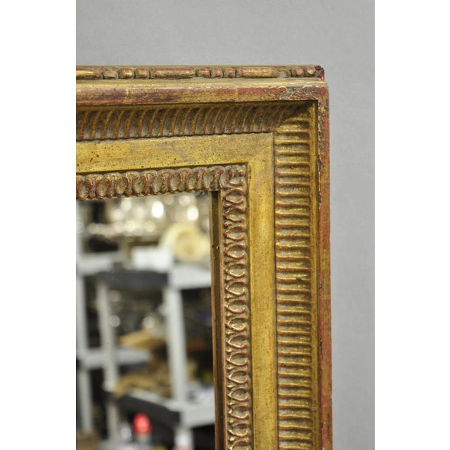 Vintage Italian Hollywood Regency Gold Giltwood Large Rectangular Wall Mirror For Sale In Philadelphia - Image 6 of 14
