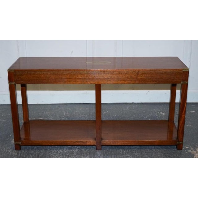 Vintage Military Campaign Console Table by London Kennedy for Harrods For Sale - Image 17 of 18