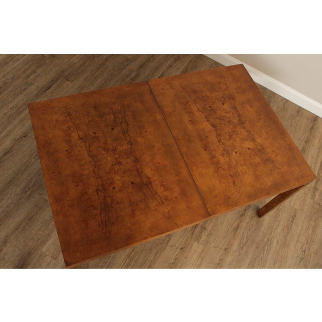 Lane Mid Century Modern Burlwood Expandable Dining Table For Sale - Image 9 of 13