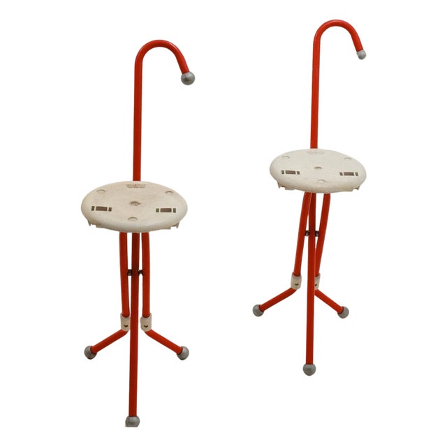 Set of Folding Stools by Yvan Loss for Sandrigarden, 1980 For Sale