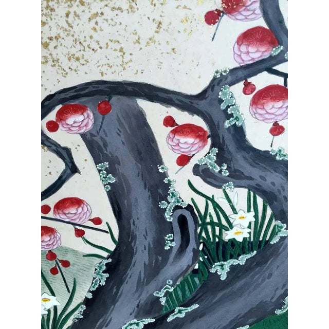 Green Antique Japanese Folding Screens - Pair For Sale - Image 8 of 11