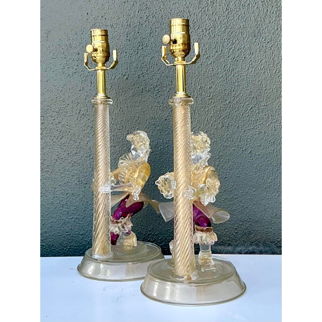 Mid 20th Century Vintage Italian Barovier and Toso Murano Glass Figurative Lamps For Sale - Image 5 of 12