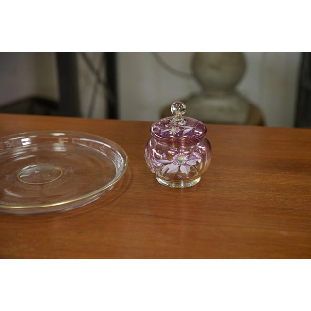 Pink Blown Glass Carafes and Glasses, 1950s, Set of 6 For Sale - Image 6 of 13