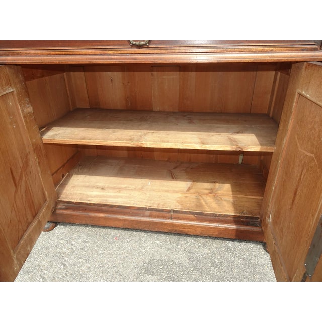 Antique French Victorian Ornate Sideboard Cabinet Entry Table Black Granite Top For Sale In Los Angeles - Image 6 of 13