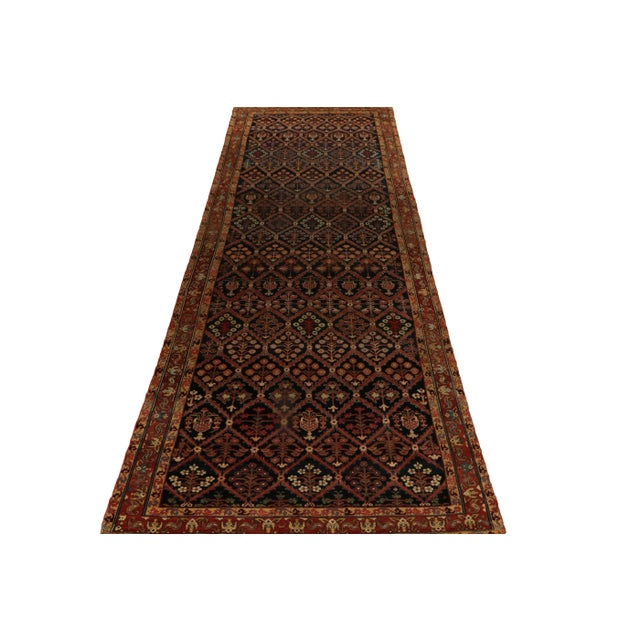 Traditional Rare Antique Persian Joshaghan Rug in Red, Black & Golden-Brown Floral Patterns For Sale - Image 3 of 7