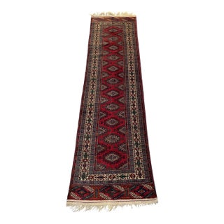 Yomut Turkmen Kepse Gul Single Column Runner - 2'8" X 12'0 For Sale