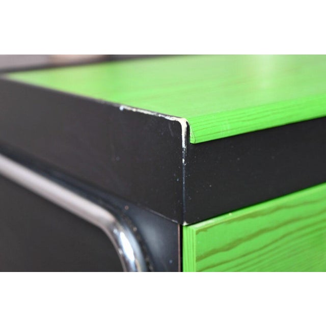 Bauhaus Desk in Green and Black Wood and Chrome Metal, 1980s For Sale - Image 18 of 18