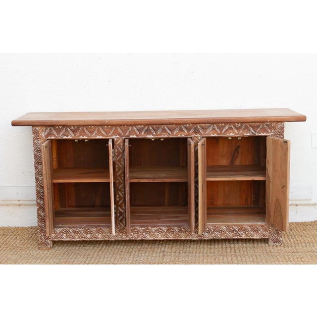 Brown Finely Carved Coromandel Whitewash Sideboard For Sale - Image 8 of 10