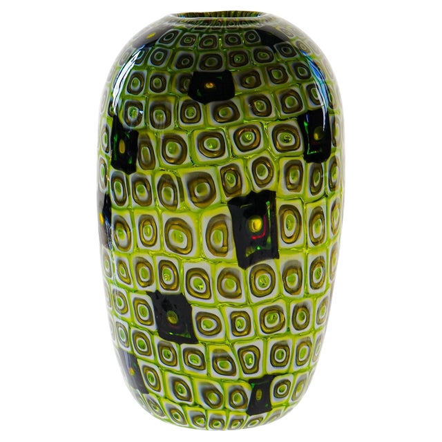 Murano Glass Vase with Murrine in the style of Murrine Romane For Sale