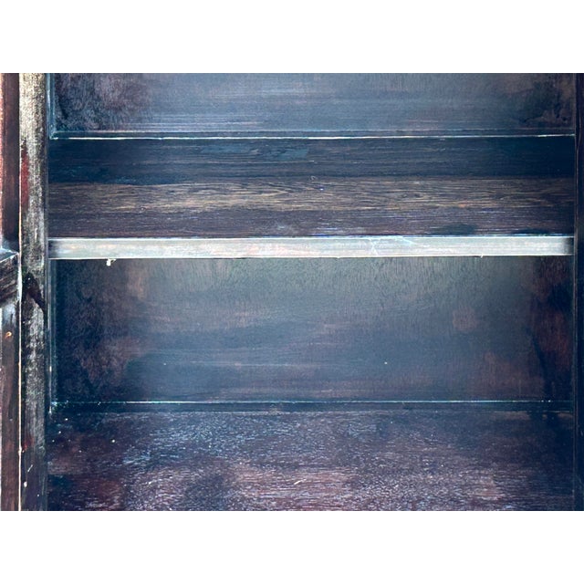 Tibetan Style Green Orange Two Snowlions End Table Nightstand For Sale - Image 9 of 10