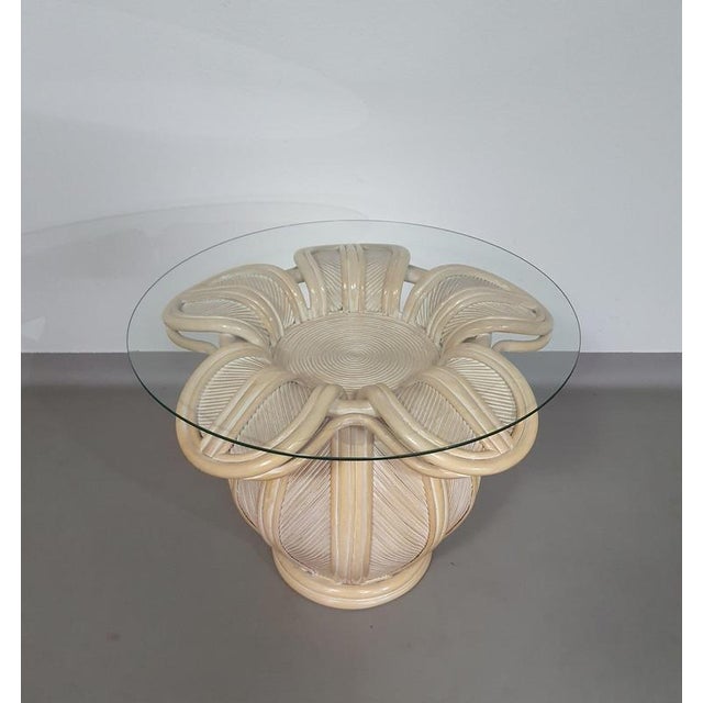 Pencil Reed, Rattan and Bamboo Bell Flower Side Table For Sale - Image 17 of 18