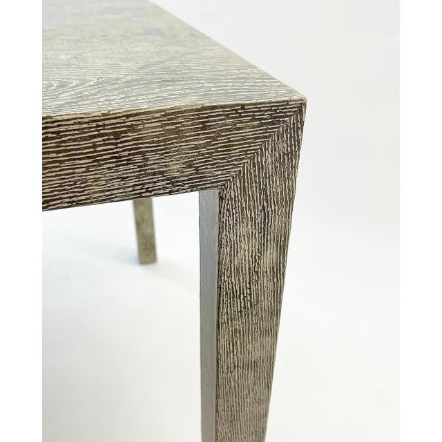Vintage Custom Faux Bois Edelman Leather Parsons Dining or Writing Table For Sale - Image 4 of 9