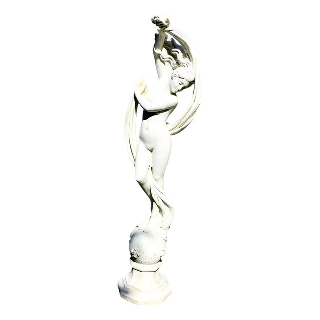 Vintage Art Nouveau Weathered Statue of Dancer, 1960 For Sale