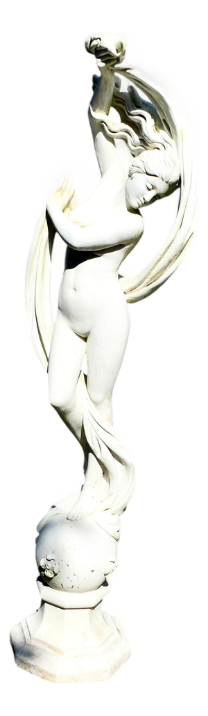 Vintage Art Nouveau Weathered Statue of Dancer, 1960