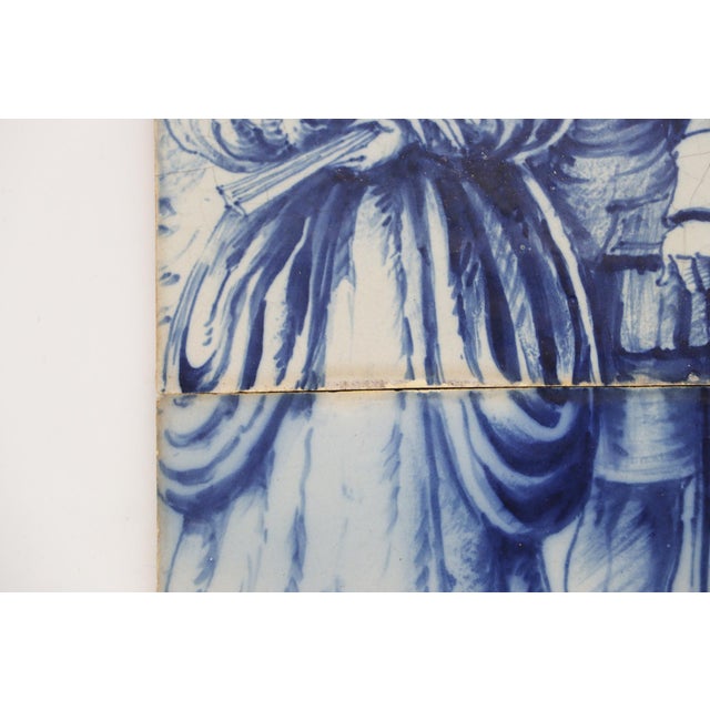 Blue 19th Century Set of Two Tiles Depicting a Couple, Portuguese Baroque For Sale - Image 8 of 12