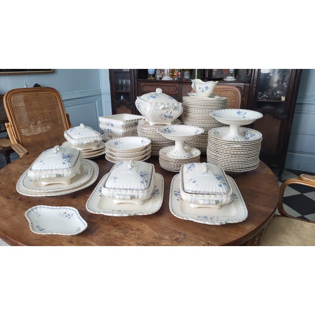 Petrus Regout homemade earthenware table service in Maastricht/ 19th century/ hollow mark under each piece. The service is...