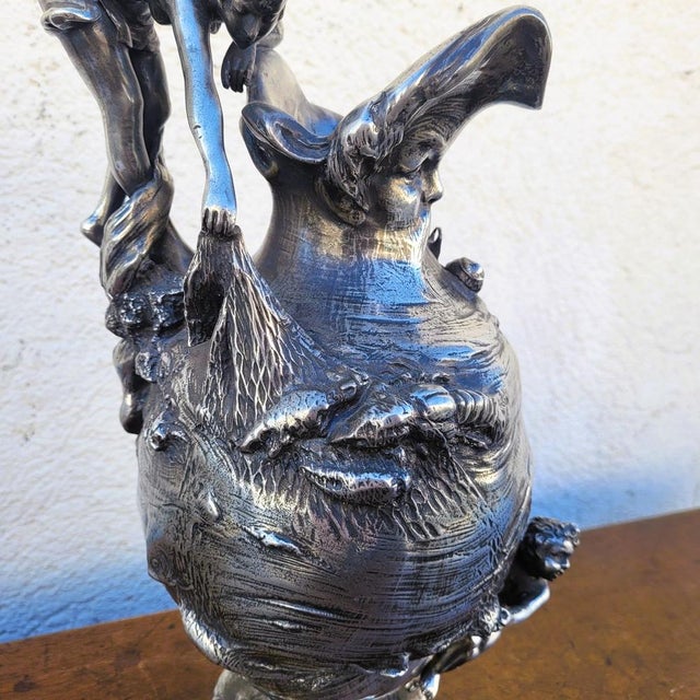 Early 20th Century Art Nouveau Pewter Ewer in the style of Kayserzinn, 1900s For Sale - Image 11 of 18